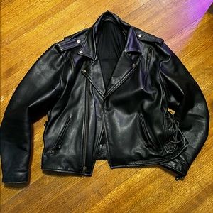 2X Black Leather Motorcycle Jacket
